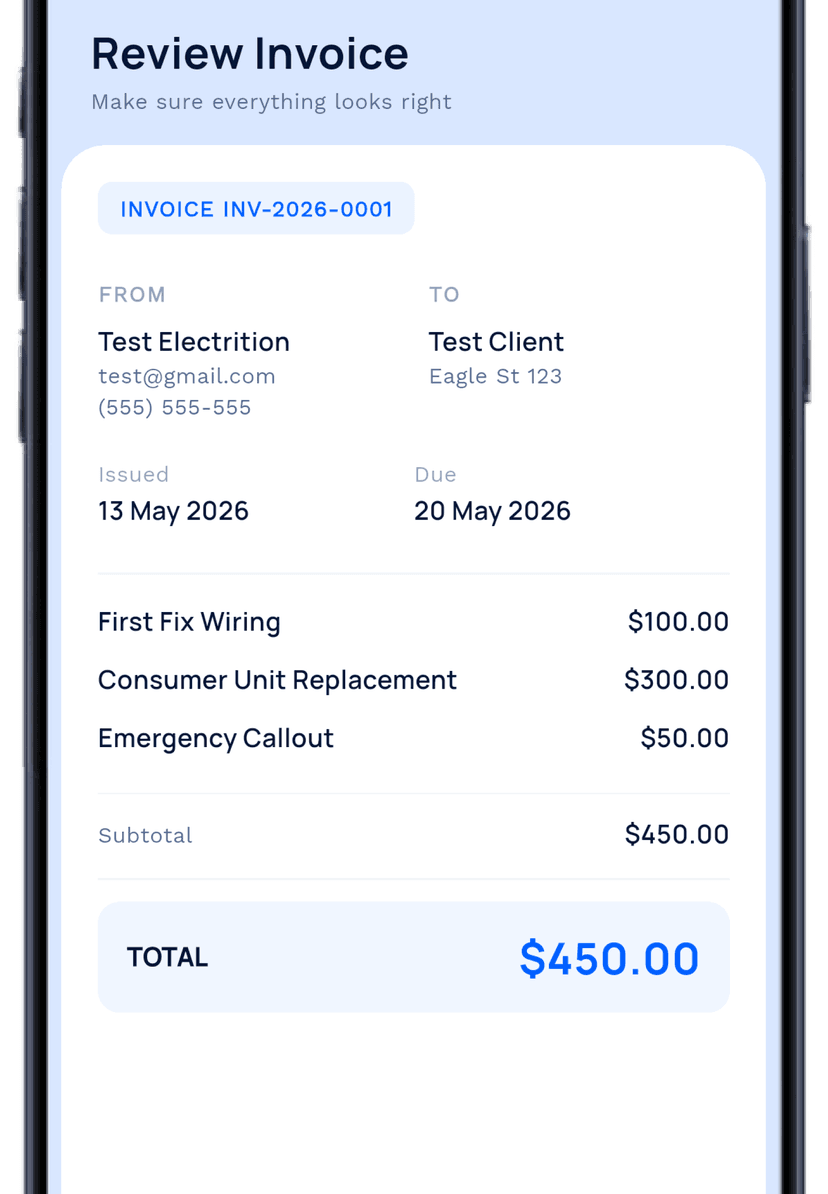 Invoice builds itself
